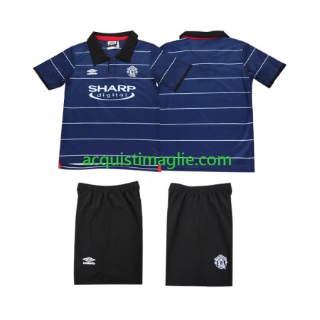 Divisa di Calcio Manchester United 1999 2000 Retro Bambino Trasferta